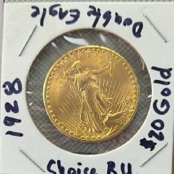 $20 Gold Pc. 1928 St Gaudens Dbl Eagle Gold Coin