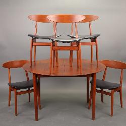 Hans Wegner Asbjorn Mobler Danish Modern Table & Chairs