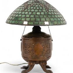 Tiffany Bronze Lamp and Shade