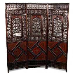 Central Asian Mahogany Room Divider