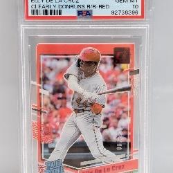 2023 De La Cruz Red/100 Clearly Donruss RRC PSA 10