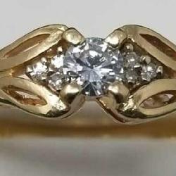 14K Gold Size 9.  Authentic Diamonds.