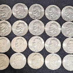 20 Eisenhower Dollar Coins 1971-1978