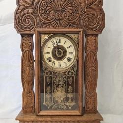 Vintage wood frame clock as is