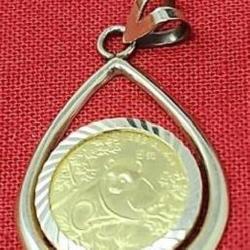 Authentic Chinese Panda Coin Pendant 14k 999 Gold