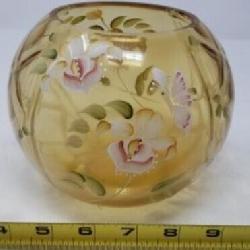 Vintage FENTON Art Glass Gold Opalescent Rose