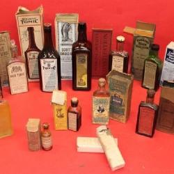 15 Antique Medicine Bottles With Labels and Boxes