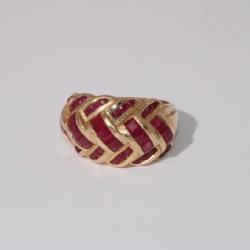 14kt yellow gold Ruby Ring featuring square and