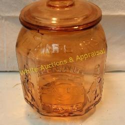 Planters Peanuts Pink Depression Glass Jar