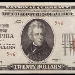 United States 20 Dollars 1929 National Bank Of