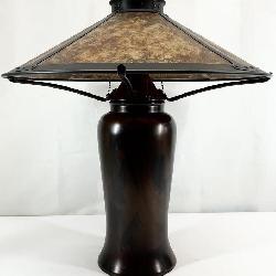 Mica Craftsman Milkcan Table Lamp, Signed