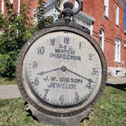 Antique double-sided 19th century clock repair