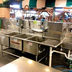 STAINLESS STEEL 3-COMPARTMENT SINK