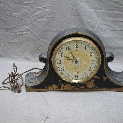 Vintage Brass Clock w/Flower Face