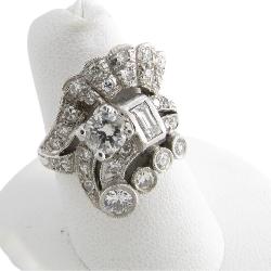 Platinum Diamond Cocktail Ring, 1.5CTW+