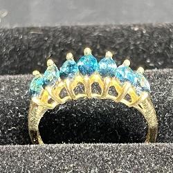 10k Gold Ckyde Duneier Blue Topaz Ladies Ring