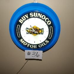 lighted Sunoco clock