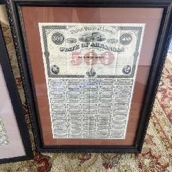 State of Arkansas Land Bond.  Framed and Matted