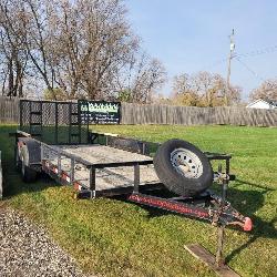 equipment trailer Tandem-Axle 7x18' deck Ball hitc