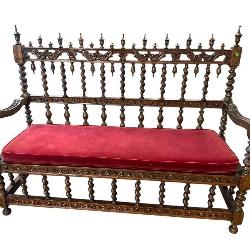 19TH CENT. BARLEY TWIST OPEN BENCH