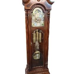 SLIGH INLAID CHERRY GRANDFATHER CLOCK