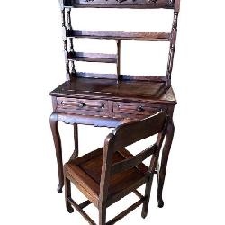 ANTIQUE ROSEWOOD ORIENTAL DESK AND CHAIR