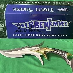 F - TIGER SHARK KNIFE IN SIGNED BOX (E2)