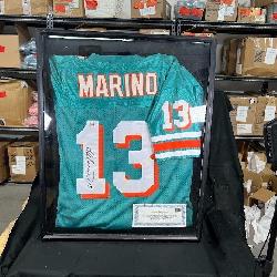 Signed Dan Marino Miami Dolphins jersey framed