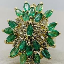 14KT YELLOW GOLD 3.00CT EMERALD & .60CT DIAMOND