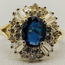 18KT YELLOW GOLD 1.50CT SAPPHIRE & 1.40CT DIAMOND