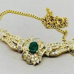 18KT YELLOW GOLD 1.50CT EMERALD & 2.00CT DIAMOND