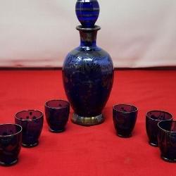 Cobalt Decanter and Glasses