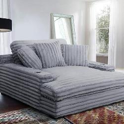 Cheers Oversized Cozy Chaise - Grey