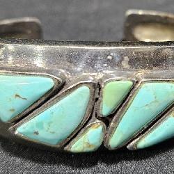 Navajo Sterling Silver Turquoise Cuff Bracelet