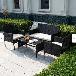 Patio Furniture Set of Table Chairs with Cushions