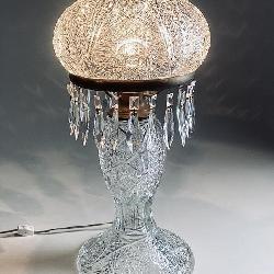 American Brilliant Cut Crystal Mushroom Lamp