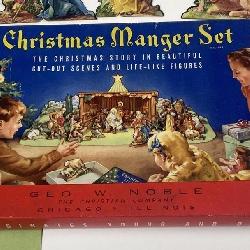 Midcentury Die Cut Christmas Manger Set