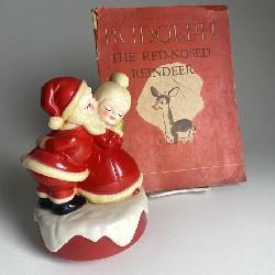 Rudolph 1939 and Kissing Santa Claus Music Box