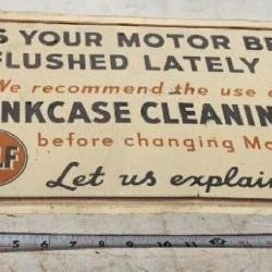 Gulf Crank Case Cleaning oil Metal Sign