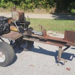 Gas powered log splitter 6 hp engine on two wheel