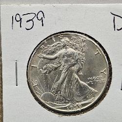 1939 D Walking  Liberty Silver Half Dollar