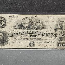 1857 Citizens Bank of Gosport, In. $5 Note