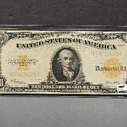 1922 US $10 in Gold Coin Currency Note