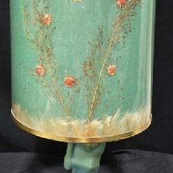 Van Briggle Maiden Lamp w Dried Butterfly Flowers