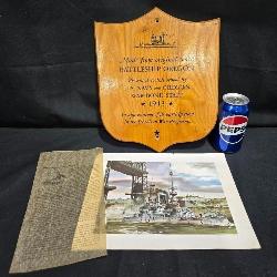 Rare Battleship Oregon Plaque Made From Ship Oak