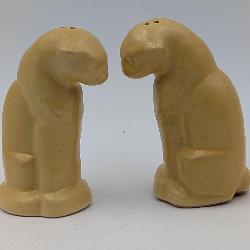 Vintage Frankoma Matte Yellow Puma S&P Shakers