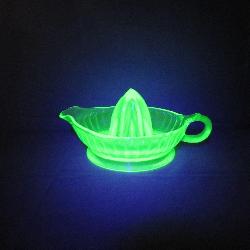 Uranium Glass Juicer, Small Chip on Spout