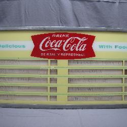 Retro Coca Cola Diner Menu Sign, Crack on Side