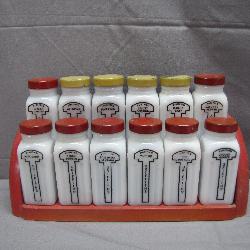 Art Deco 1930's Griffith's Milk Glass Spice Rack