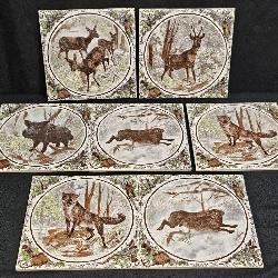 7 Servais Wild Animal Theme Ceramic Tiles